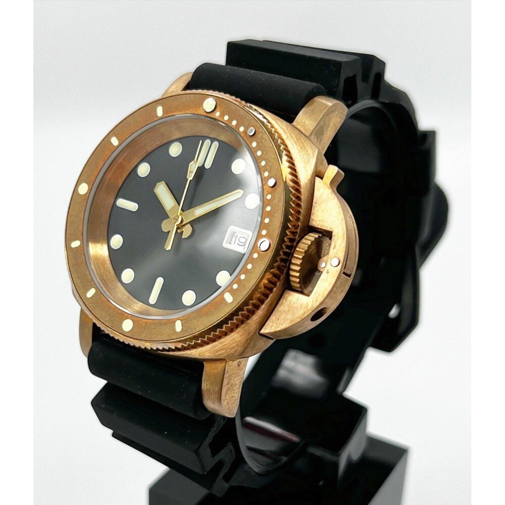 Custom Seiko Mod No Logo Real Bronze PAM Submersible 40mm E S Watches